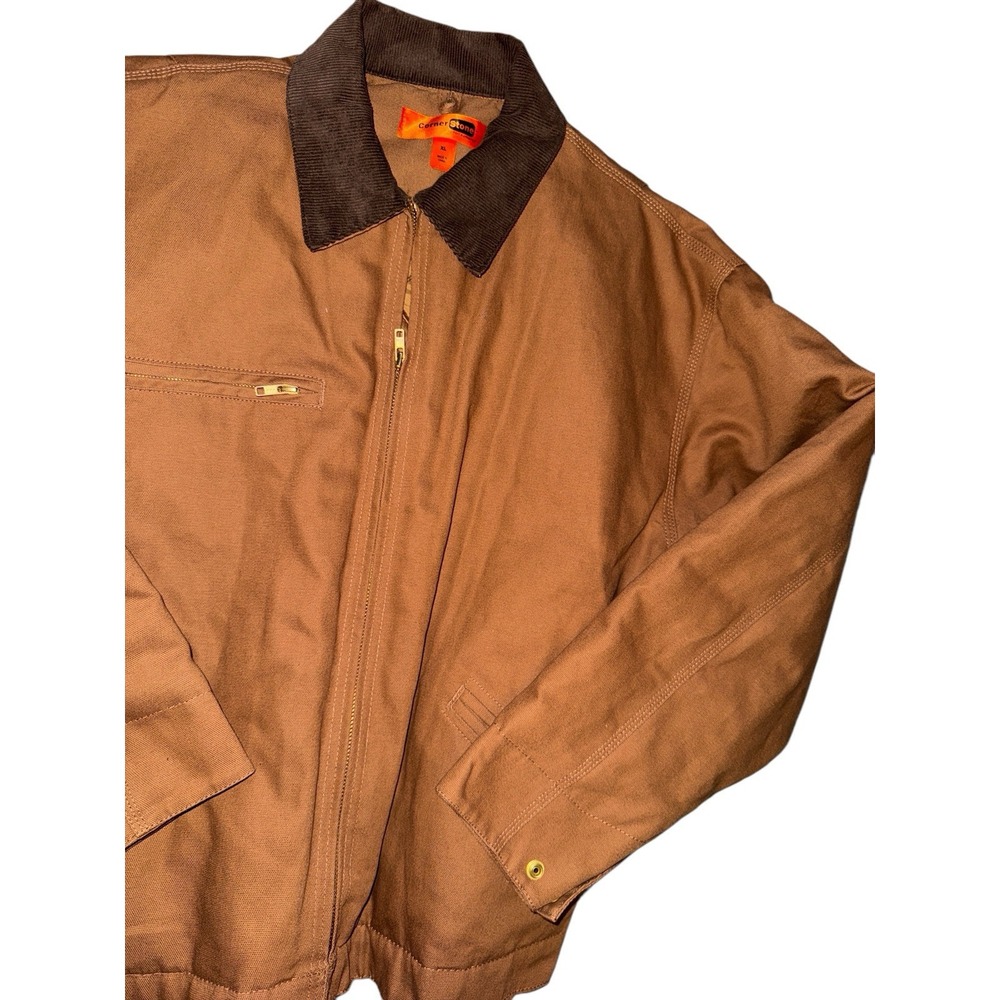 CornerStone Chore Coat‎ Size XL Workwear Durable Full Zip Duck Brown Jacket